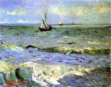 海の風景 Painting - フィンセント・ファン・ゴッホ サント・マリーの海の波